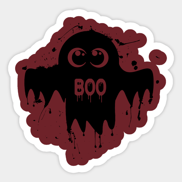 Cute Ghost - Halloween Vector Sticker by malaqueen